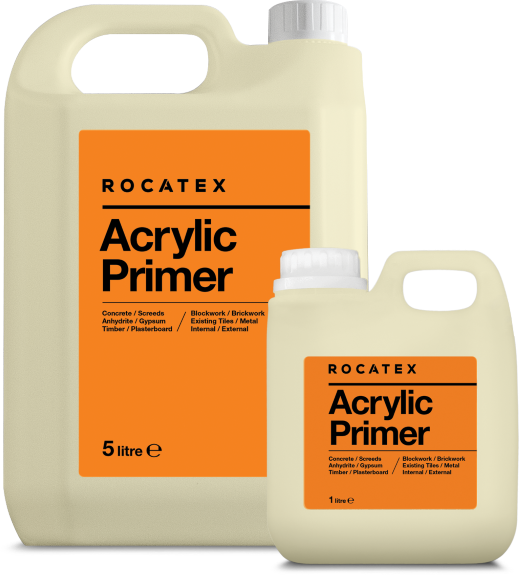 ROCATEX Acrylic Primer 1 litre and 5 litre containers