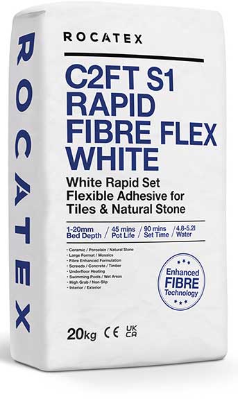 ROCATEX C2FT S1 Rapid Flex White tile adhesive