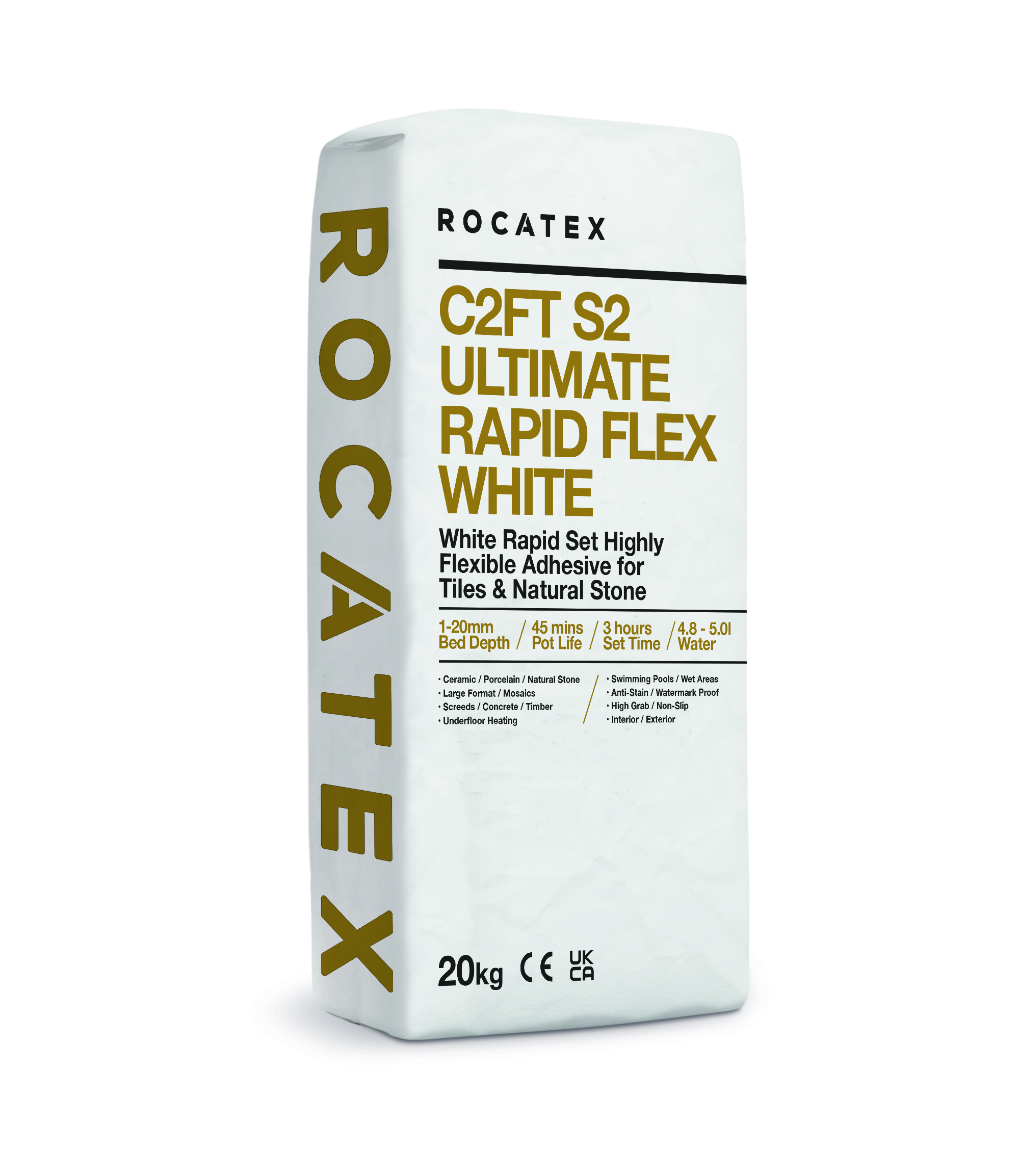 ROCATEX C2FT S2 Ultimate Rapid Flex White tile adhesive