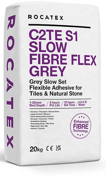 ROCATEX C2TE S1 Slow Flex Grey tile adhesive