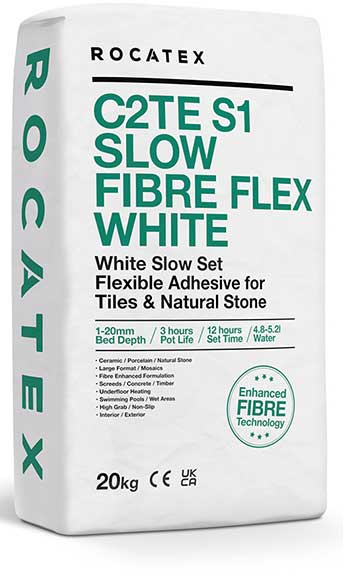 ROCATEX C2TE S1 Slow Flex White tile adhesive
